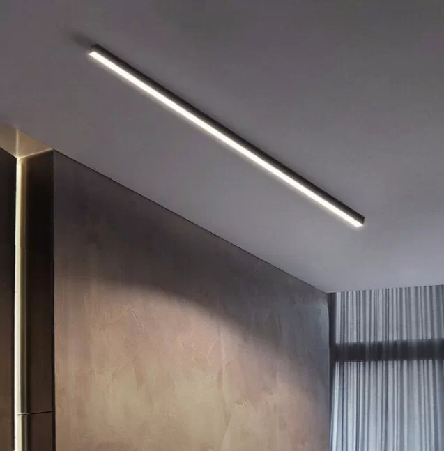 plafon lineal 64cm 20w luz calida 3200k negro