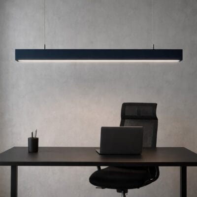 suspendido lineal 3200k 1,24m 40w negro con tensores pr