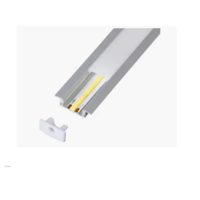 perfil de aluminio de embutir con difusor opal x 2 metro