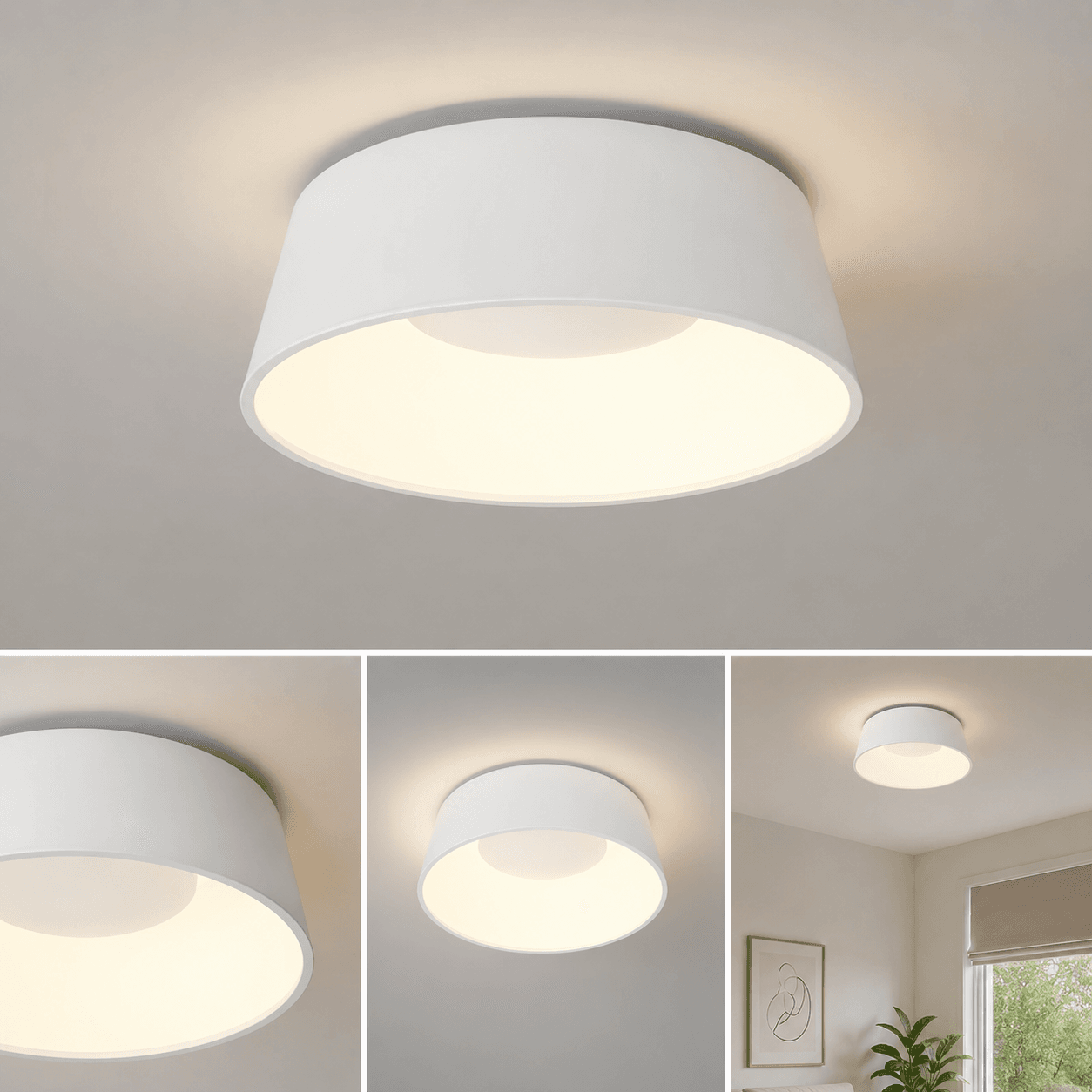 plafón de techo redondo "belga blanco 28w" luz neutra, fria o calida