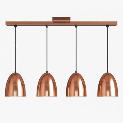 lampara de techo colgante 4 luces ovi Ø18 cobre baradero