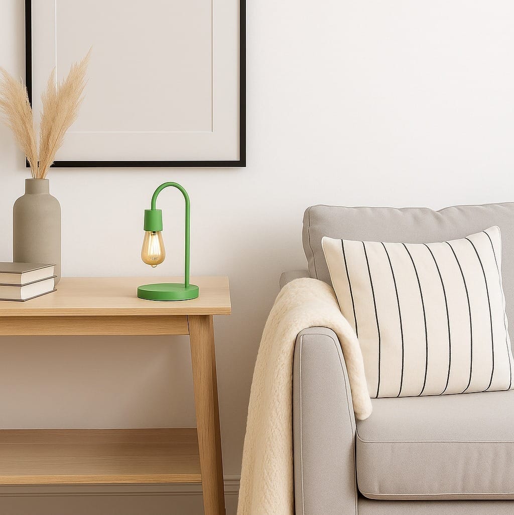 velador de mesa hierro "vintage chic" verde pastel