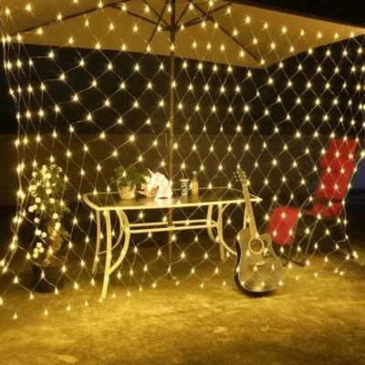 guirnalda red cortina 160 led 2x2mts luz cálida