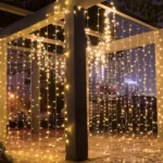 cortina luces 300 led 3x3 metros 220v interconectables blanco calido