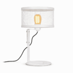 lampara de mesa blanca con pantalla a eleccion en color blanco (copia)