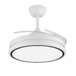 ventilador con luminaria 45w 6 velocidades alisio blanco con negro