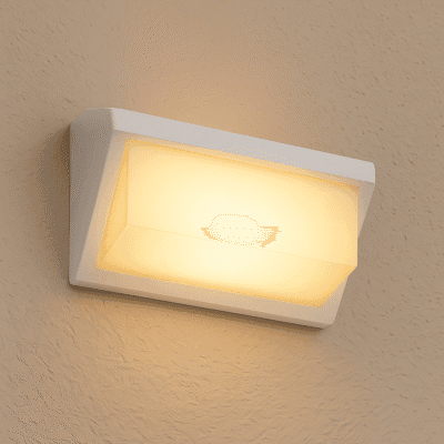 aplique unidireccional "scalene" de polipropileno ip44 blanco