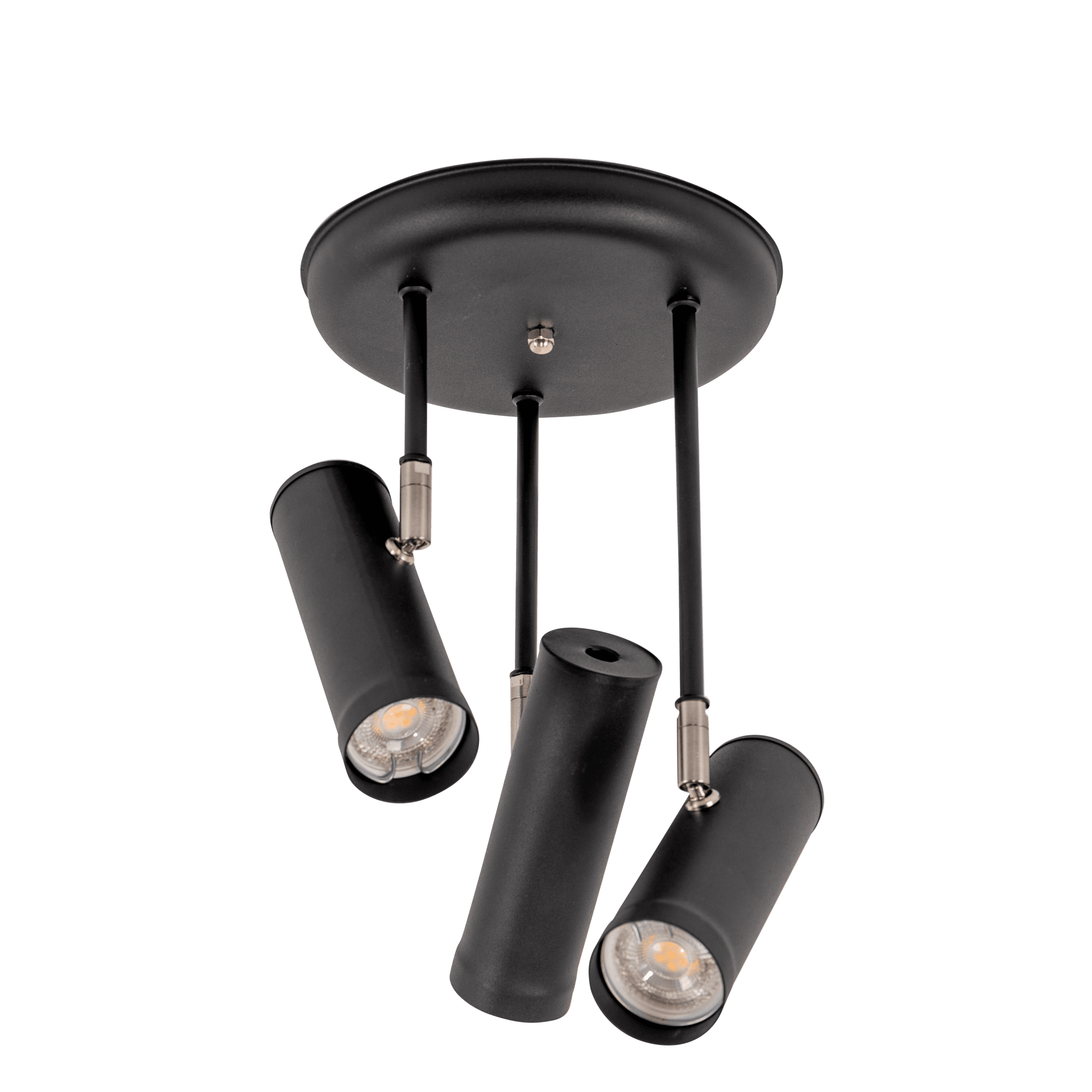 lámpara de pie "2 luces lina negro" orientable y luz focalizada canals