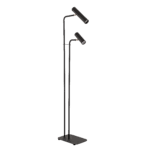 lámpara de pie "2 luces lina negro" orientable y luz focalizada canals