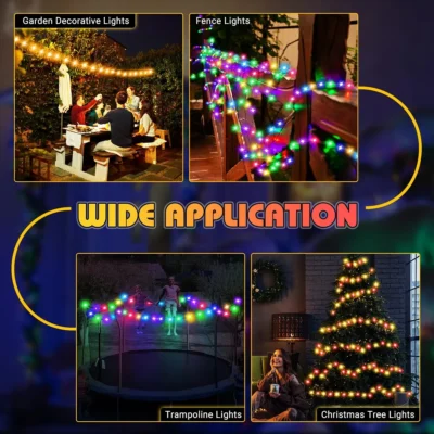 guirnalda solar tipo arroz 100 leds 9,5 m multicolor con enchufe