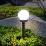estaca solar led esfera luminosa para jardin luz calida