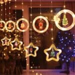 cortina de luces navideña circulos y estrellas 3 metros 220v