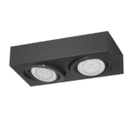plafón cardanico dos luces móvil para ar111 rimini  negro