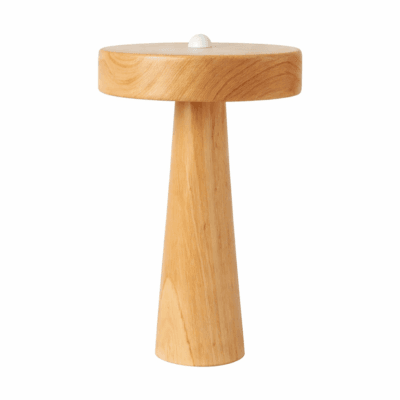 lampara de mesa "lorenzo 6 w" madera paraiso luz calida