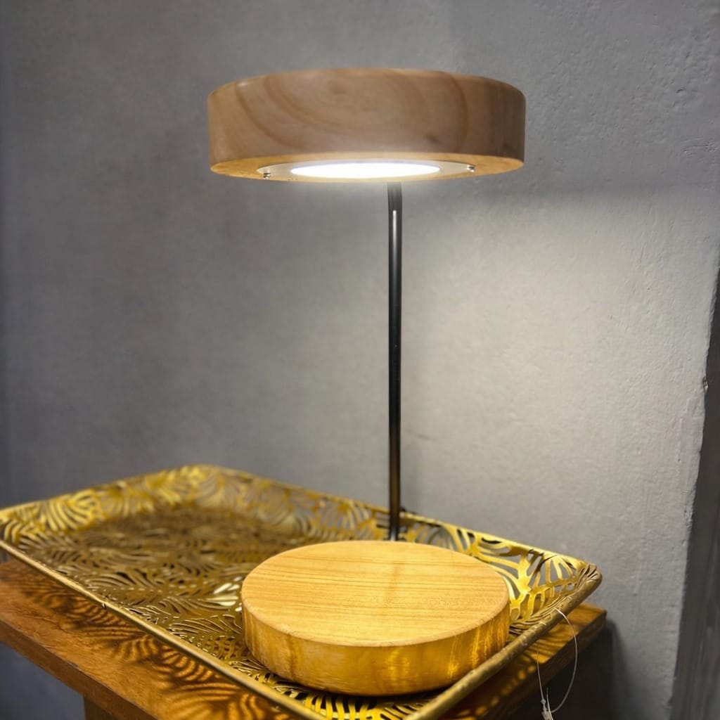 lampara de mesa "tiziano" 6 w paraiso y metal negro luz calida