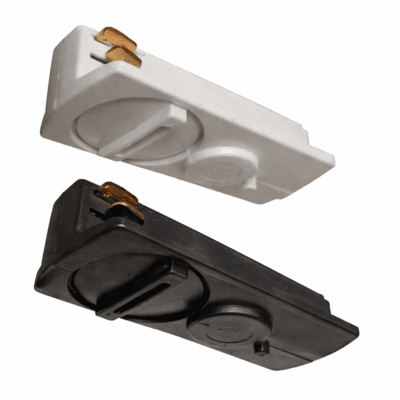 accesorio alimentacion central 1 efecto negro o blanco riel leuk