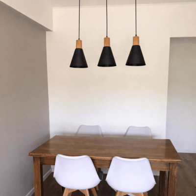 lámpara de techo 3 luces negro y cobre línea ostende (copia)