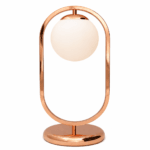 lampara de mesa "monaco" bocha opal 15 cm e27 cobre