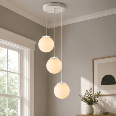 lampara de techo 3 luces globit 20 cm base redonda blanco
