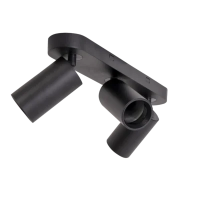 aplique de techo o pared aluminio "halo 3 luces" orientable negro