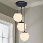 lampara de techo 3 luces globit 20 cm base redonda negro