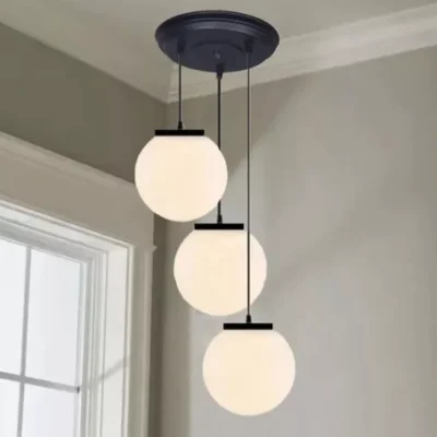 lampara de techo 3 luces globit 20 cm base redonda negro