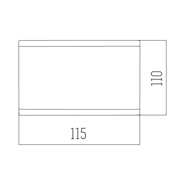 aplique bidireccional "orthog ii 12w" 3000k negro