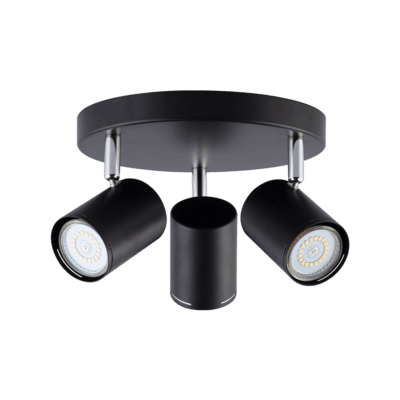 plafon 3 luces hafdis Ø 20cm negro y cromo