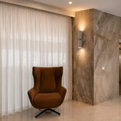 aplique de pared "biline bidireccional" gris cemento gu10 interior