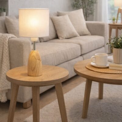 lampara de mesa emma madera natural y pantalla blanca (copia)