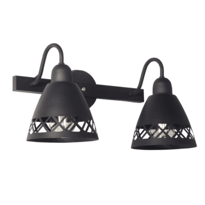 aplique de pared "vittoria" 2 luces e27 negro