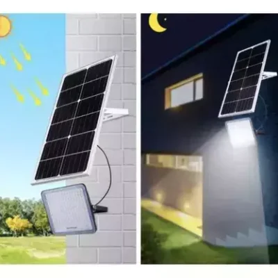reflector solar led 500w con sensor de movimiento + control remoto ip66 6000k