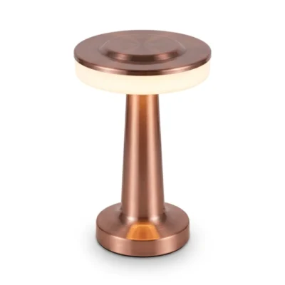 lámpara de mesa led táctil con carga usb cobre