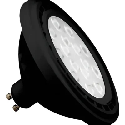 lampara led ar111 12w (=75w) apertura 36° luz calida negro