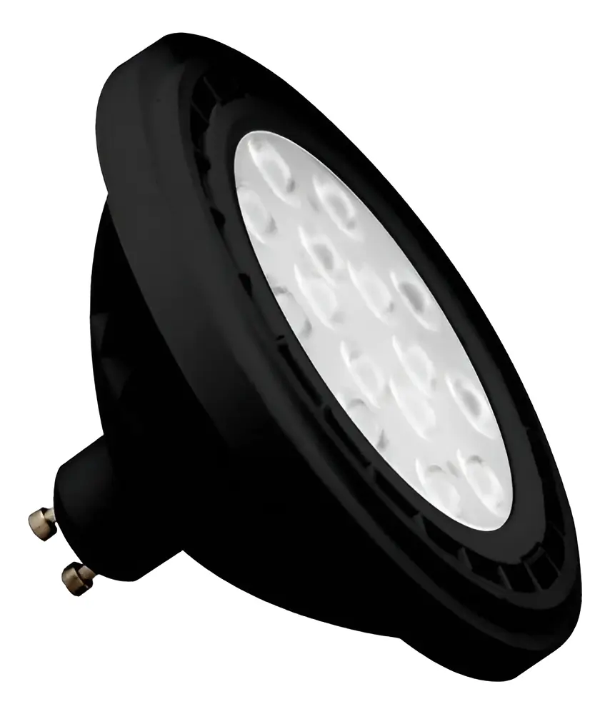 lampara led ar111 12w (=75w) apertura 36° luz calida negro
