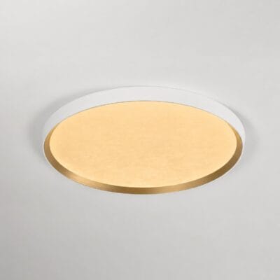 plafon de techo "nebula 30w" luz calida 38cm blanco y oro