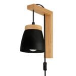 aplique mensula con enchufe y tecla "minimal wood" negro (copia)