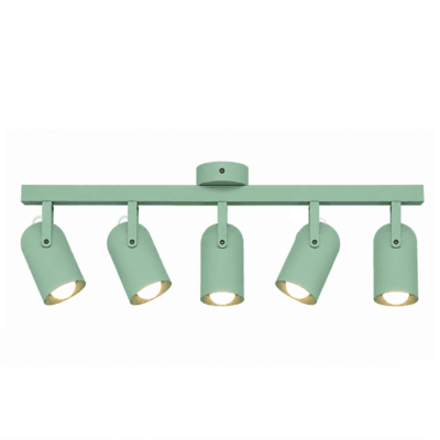 riel 80 cm siena con 5 cabezales móviles orientables e27 tierra