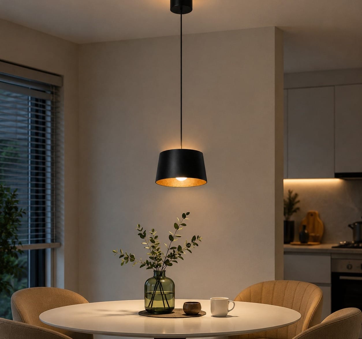 colgante led hat 10w luz cálida 3000k bidireccional negro y oro