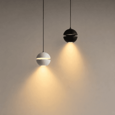 colgante led kalo 5w diseño esférico luz cálida 3000k blanco