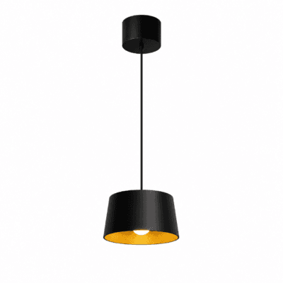 colgante led hat 10w luz cálida 3000k bidireccional negro y oro