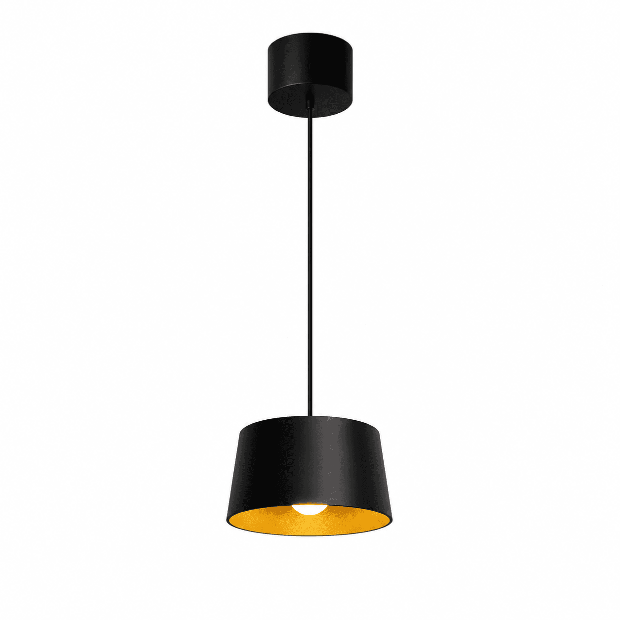 colgante led hat 10w luz cálida 3000k bidireccional negro y oro