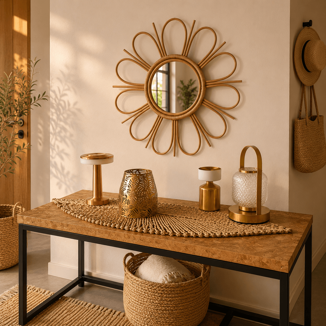 espejo endira de rattan cm linea boho (copia)