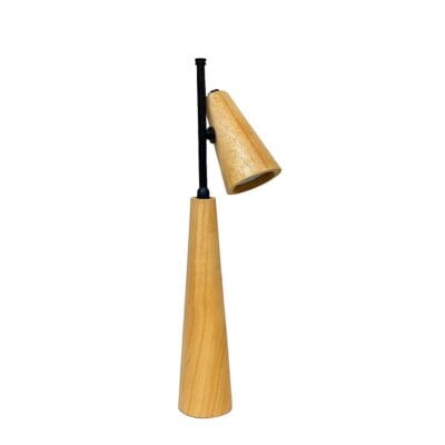 lámpara de mesa renato negro en madera paraíso gu10 led