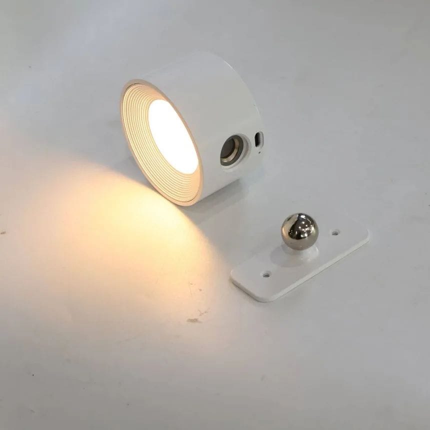 set de 2 apliques led recargables usb y rotación 360° blanco