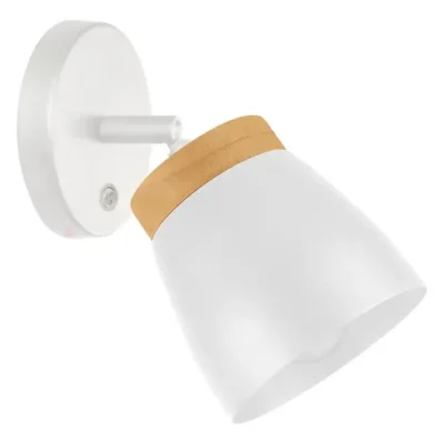 aplique de pared "climb" madera y metal blanco
