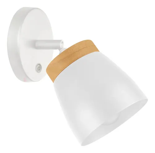aplique de pared "climb" madera y metal blanco