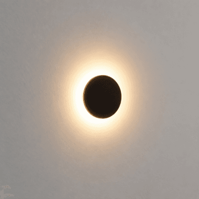 aplique circular retroiluminado 9w "eglo negro" abs 12cm
