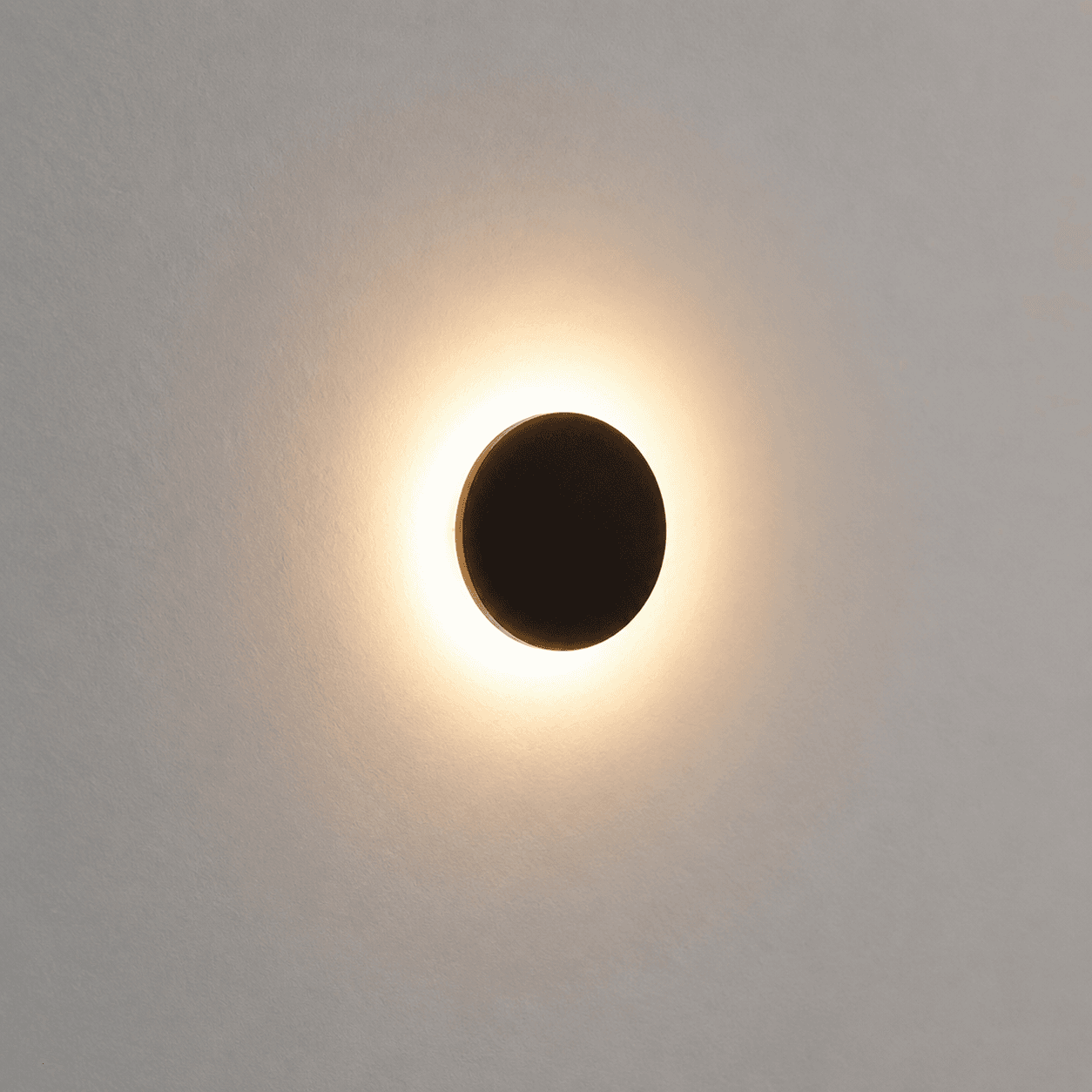 aplique circular retroiluminado 9w "eglo negro" abs 12cm