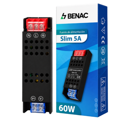 # fuente switching 12v 5a 60w metálica slim black premium 1